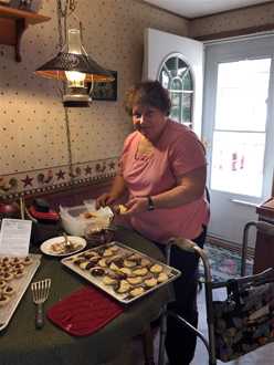 Sue baking cookies