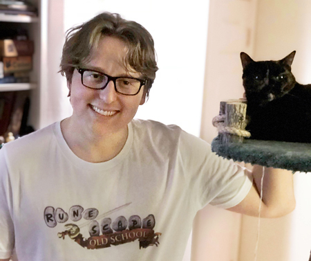 Gavin with a cat