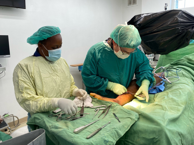 Dr. Philip McClure operating on a patient