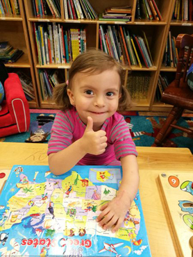 Anicka giving a thumbs up sign after her cast was removed