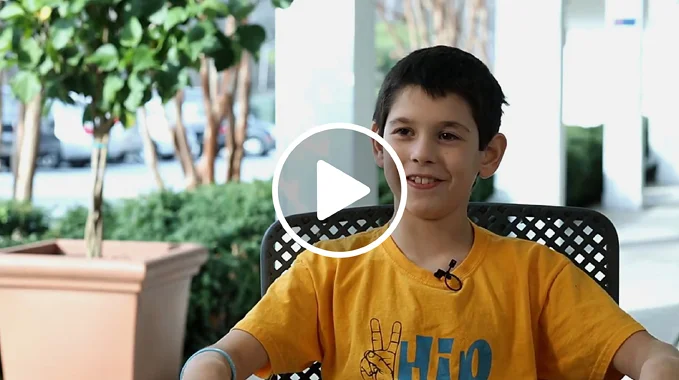 Jackson, a patient with Perthes Disease, who was treated at the International Center for Limb Lengthening