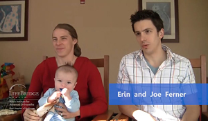 Mother and father discussing how their son was treated for clubfoot at the International Center for Limb Lengthening