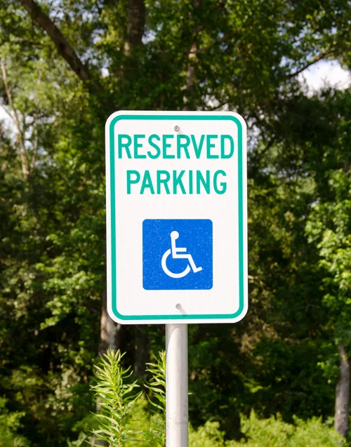 Reserved parking handicap sign