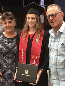 Rachael at graduation for her Bachelors of Science in Nursing degree