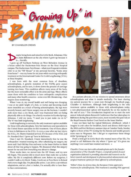 Growing Up in Baltimore article written by Chandler Crews