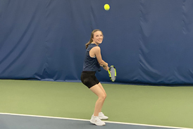 Lexie playing tennis after surgery