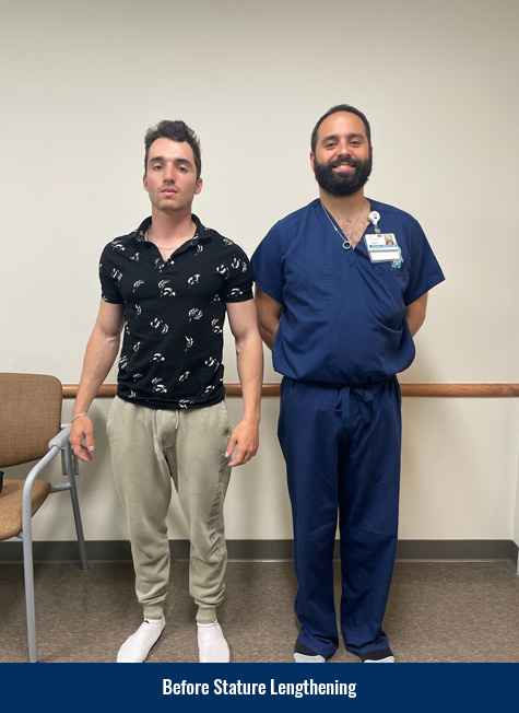 Mark and Dr. Michael Assayag before Mark's lengthening