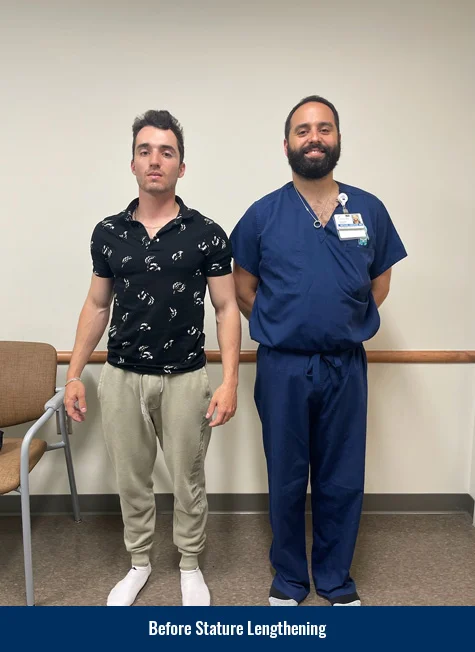 Mark and Dr. Michael Assayag before Mark's lengthening